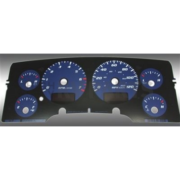 US Speedo Gauge Face Overlay - Blue Daytime Color/ White Letter Color - RAM024