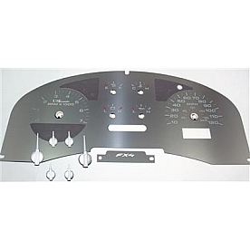 US Speedo Gauge Face Overlay - Silver Daytime Color/ White Letter Color - SSF04W