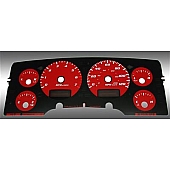 US Speedo Gauge Face Overlay - Red Daytime Color/ White Letter Color - RAM025