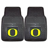Fan Mat Floor Mat - Universal Fit Black Vinyl Set of 2 - 9557