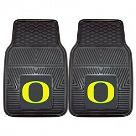 Fan Mat Floor Mat - Universal Fit Black Vinyl Set of 2 - 9557