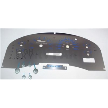 US Speedo Gauge Face Overlay - Silver Daytime Color/ Blue Letter Color - SSF05B