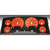 US Speedo Gauge Face Overlay - Orange Daytime Color/ White Letter Color - RAM029