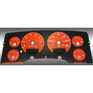 US Speedo Gauge Face Overlay - Orange Daytime Color/ White Letter Color - RAM029