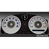 US Speedo Gauge Face Overlay - Silver Daytime Color/ Black Letter Color - GC140072