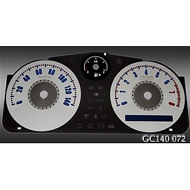 US Speedo Gauge Face Overlay - Silver Daytime Color/ Black Letter Color - GC140072