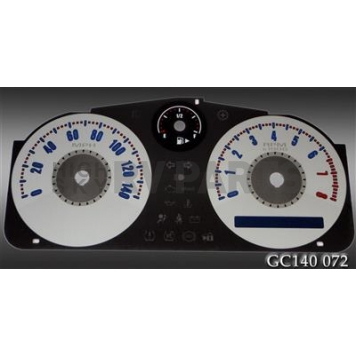 US Speedo Gauge Face Overlay - Silver Daytime Color/ Black Letter Color - GC140072