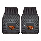 Fan Mat Floor Mat - Universal Fit Black Vinyl Set of 2 - 9952