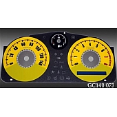 US Speedo Gauge Face Overlay - Yellow Daytime Color/ Black Letter Color - GC140073
