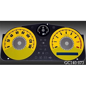 US Speedo Gauge Face Overlay - Yellow Daytime Color/ Black Letter Color - GC140073