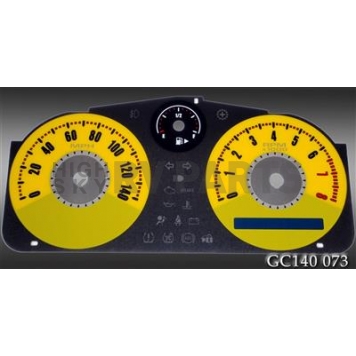 US Speedo Gauge Face Overlay - Yellow Daytime Color/ Black Letter Color - GC140073