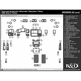 B & I Fender Dash Panel Trim WD890BDCF