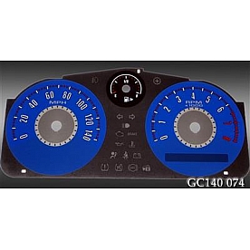 US Speedo Gauge Face Overlay - Blue Daytime Color/ White Letter Color - GC140074