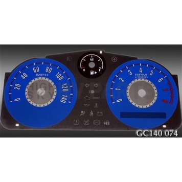 US Speedo Gauge Face Overlay - Blue Daytime Color/ White Letter Color - GC140074
