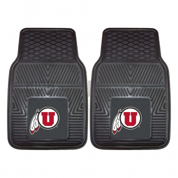 Fan Mat Floor Mat - Universal Fit Black Vinyl Set of 2 - 10309