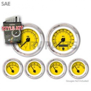 Aurora Instuments Gauge Face Overlay - Fiber Yellow Daytime Color/ Black Letter Color - 1483