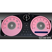 US Speedo Gauge Face Overlay - Pink Daytime Color/ White Letter Color - GC140078