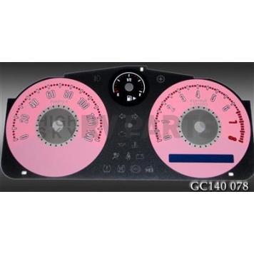 US Speedo Gauge Face Overlay - Pink Daytime Color/ White Letter Color - GC140078