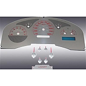 US Speedo Gauge Face Overlay - Silver Daytime Color/ Red Letter Color - SSF06R