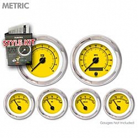 Aurora Instuments Gauge Face Overlay - Fiber Yellow Daytime Color/ Black Letter Color - 5114