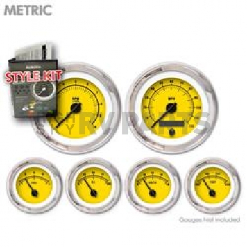 Aurora Instuments Gauge Face Overlay - Fiber Yellow Daytime Color/ Black Letter Color - 5114