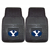 Fan Mat Floor Mat - Universal Fit Black Vinyl Set of 2 - 10310