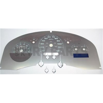 US Speedo Gauge Face Overlay - Silver Daytime Color/ White Letter Color - SSF06W