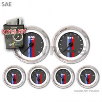 Aurora Instuments Gauge Face Overlay - Fiber Dark Gray Daytime Color/ White Letter Color - 1494