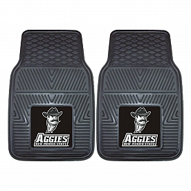 Fan Mat Floor Mat - Universal Fit Black Vinyl Set of 2 - 10311