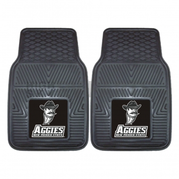 Fan Mat Floor Mat - Universal Fit Black Vinyl Set of 2 - 10311