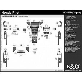 B & I Fender Dash Panel Trim WD897BDET
