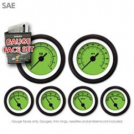 Aurora Instuments Gauge Face Overlay - Fiber Green Daytime Color/ Black Letter Color - 8289