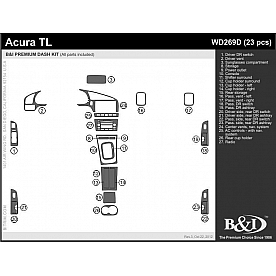 B & I Fender Dash Panel Trim WD269DSBL