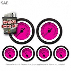 Aurora Instuments Gauge Face Overlay - Fiber Pink Daytime Color/ Black Letter Color - 8291