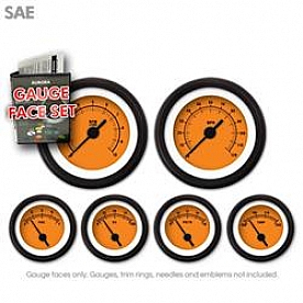 Aurora Instuments Gauge Face Overlay - Fiber Orange Daytime Color/ Black Letter Color - 8290