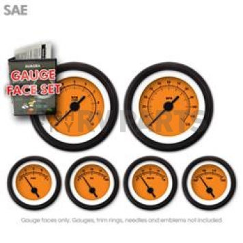 Aurora Instuments Gauge Face Overlay - Fiber Orange Daytime Color/ Black Letter Color - 8290