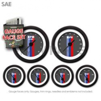 Aurora Instuments Gauge Face Overlay - Fiber Dark Gray Daytime Color/ White Letter Color - 8294