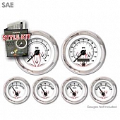Aurora Instuments Gauge Face Overlay - Fiber White Daytime Color/ Black Letter Color - 2055