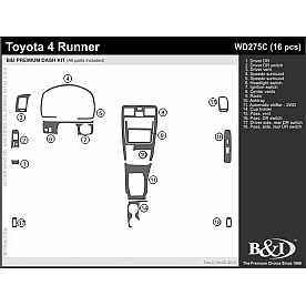 B & I Fender Dash Panel Trim WD275CDCF