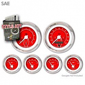 Aurora Instuments Gauge Face Overlay - Fiber Red Daytime Color/ White Letter Color - 2066