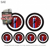 Aurora Instuments Gauge Face Overlay - Fiber Red Daytime Color/ White Letter Color - 8298