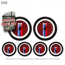 Aurora Instuments Gauge Face Overlay - Fiber Red Daytime Color/ White Letter Color - 8298