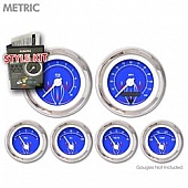 Aurora Instuments Gauge Face Overlay - Fiber Blue Daytime Color/ White Letter Color - 5708