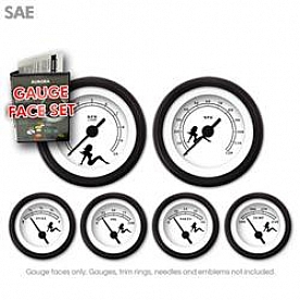 Aurora Instuments Gauge Face Overlay - Fiber White Daytime Color/ Black Letter Color - 8305