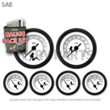 Aurora Instuments Gauge Face Overlay - Fiber White Daytime Color/ Black Letter Color - 8305