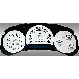US Speedo Gauge Face Overlay - White Daytime Color/ Black Letter Color - SSR060