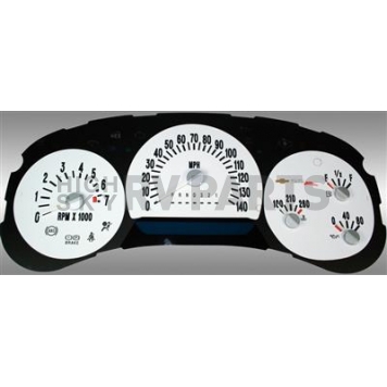 US Speedo Gauge Face Overlay - White Daytime Color/ Black Letter Color - SSR060