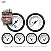 Aurora Instuments Gauge Face Overlay - Fiber White Daytime Color/ Blue Letter Color - 8301