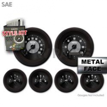 Aurora Instuments Gauge Face Overlay - Fiber Black Daytime Color/ White Letter Color - 8600