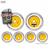 Aurora Instuments Gauge Face Overlay - Fiber Yellow Daytime Color/ Red Letter Color - 2099